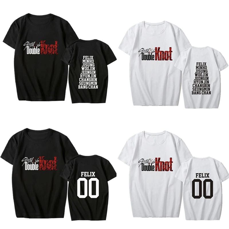 Kpop Stray Kids Album Double Knot T Shirt Casual Top Tee Newstray Unisex T Shirts Aliexpress