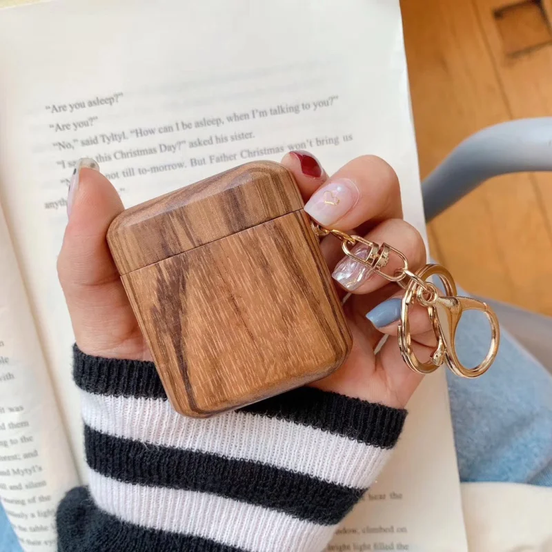 Для AirPods жесткий защитный чехол из твердой древесины крышка, чехол противоударный чехол для Apple наушники зарядная Коробка Чехол с орнаментом