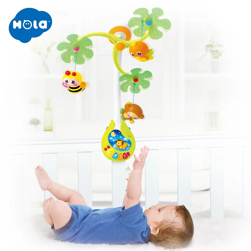

818 Baby Toys Nursery Cot Mobile with Musical Lullaby Sounds Rattle Rotating Recreation Ground Bed Bell 0-12 Months for KIDS