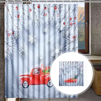 

1 Pc Red Car Pattern Curtain Decorative Curtain for Home with Hooks
