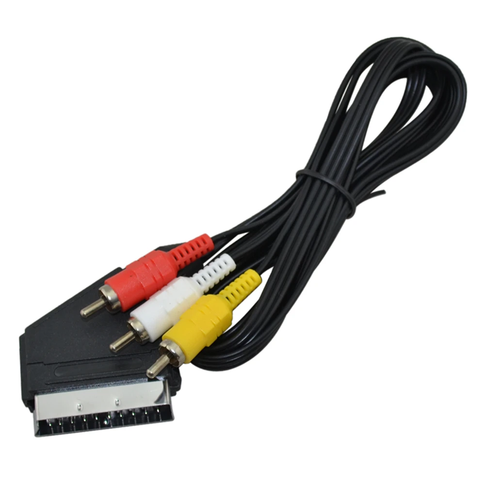 

High Quality 1.8m RGB Scart To 3 RCA Audio Video Cable for NES for FC