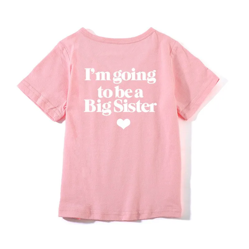 I'm going to be a big sister brother Print Kids Tshirt Funny Short Sleeve Baby Boys Girls Cotton Letters Tops Toddler Summer Tee- H4dc0b4e5e8c544988f6654f618b2599aD