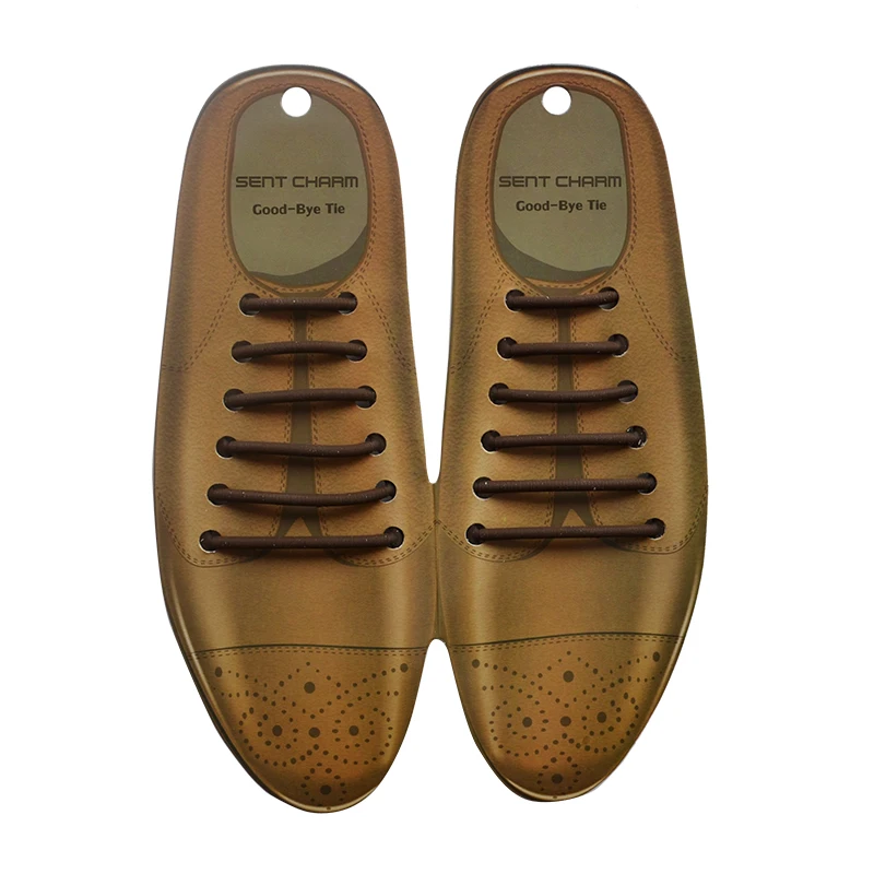 12 шт. эластичные шнурки, шнурки для обуви, силиконовые модные мужские кожаные резиновые шнурки, шнурки для отдыха на открытом воздухе - Цвет: Коричневый