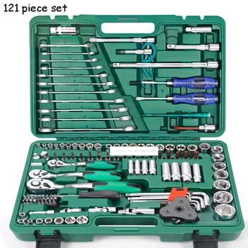 Price LSQXIGJ-01 121 Piece Set Auto Repair Tool Box Sleeve Wrench Household Car Repair Kit Ratchet Repair Hand Tools Tire Disassembly
