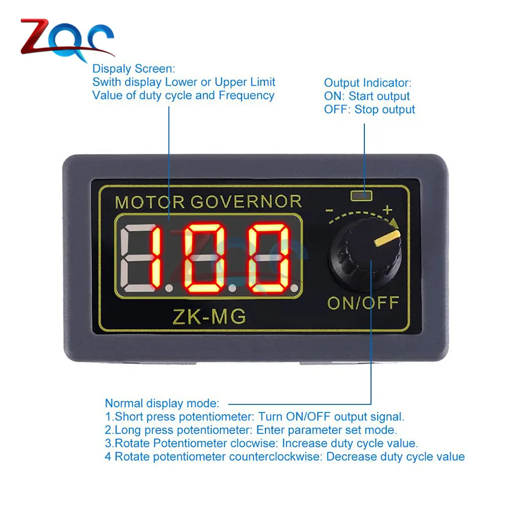 PWM Motor Speed Controller DC 5V 12V 24V 150W Adjustable Regulator with Stepless Variable Rotary Switch Signal Generator Driver