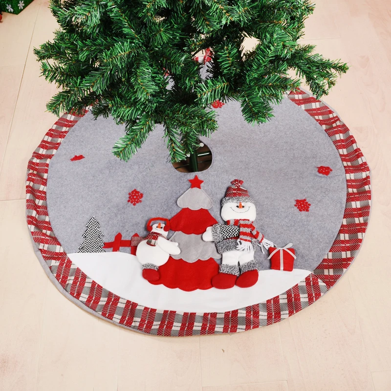 90 см Рождественская елка юбка красная елка ковер год веселое Рождественское украшение Рождественский коврик для елки Falda Arbol Navidad