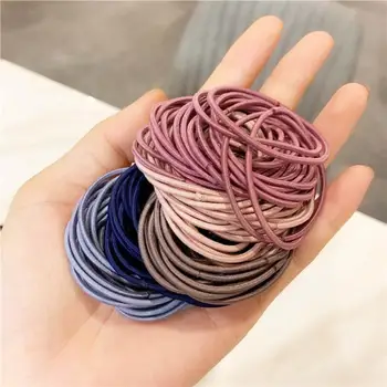 

100Pcs/Set Hair Accessories Women Fashion Simple Hair Bands Elastic Hairwear Hair Rope Ring Jewelry Wholesale