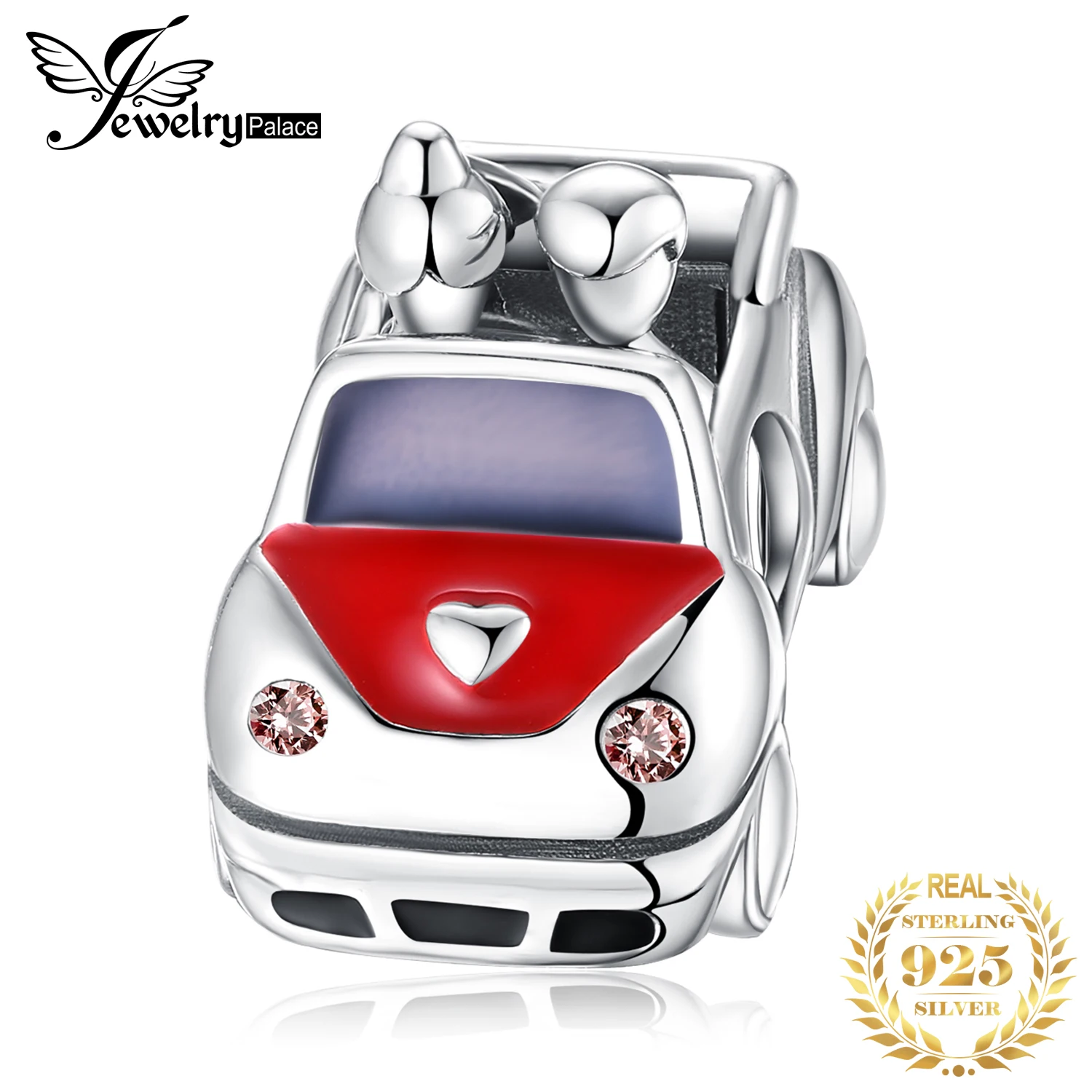 

JewelryPalace 925 Sterling Silver Car Beads Charms Silver 925 Original Fit Bracelet Silver 925 original for Beads Jewelry Making
