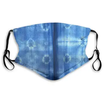 

Fillter Face Cloth for Women Plaid Blue Adjustable Cold Mouth Half Face Ear Loops for Running Double Protection