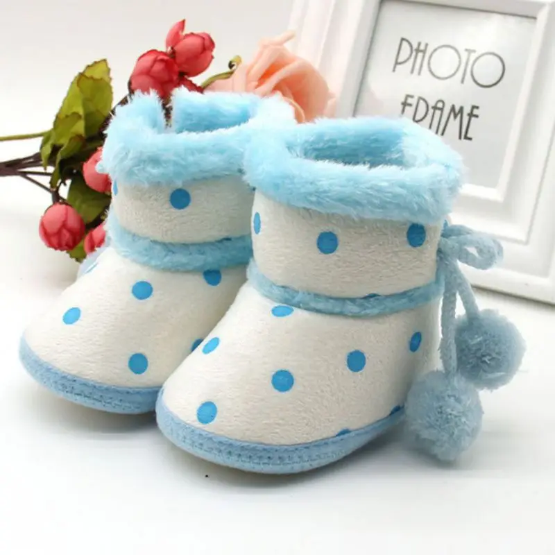 Зимние ботинки для новорожденных мальчиков и девочек; детские мокасины с мягкой подошвой; теплые ботинки; нескользящие ботинки для маленьких девочек