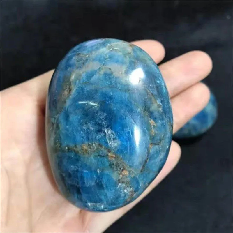 Natural Blue Quartz Gemstone Apatite Palm Stone Crystals Healing Stones For Home Decoration