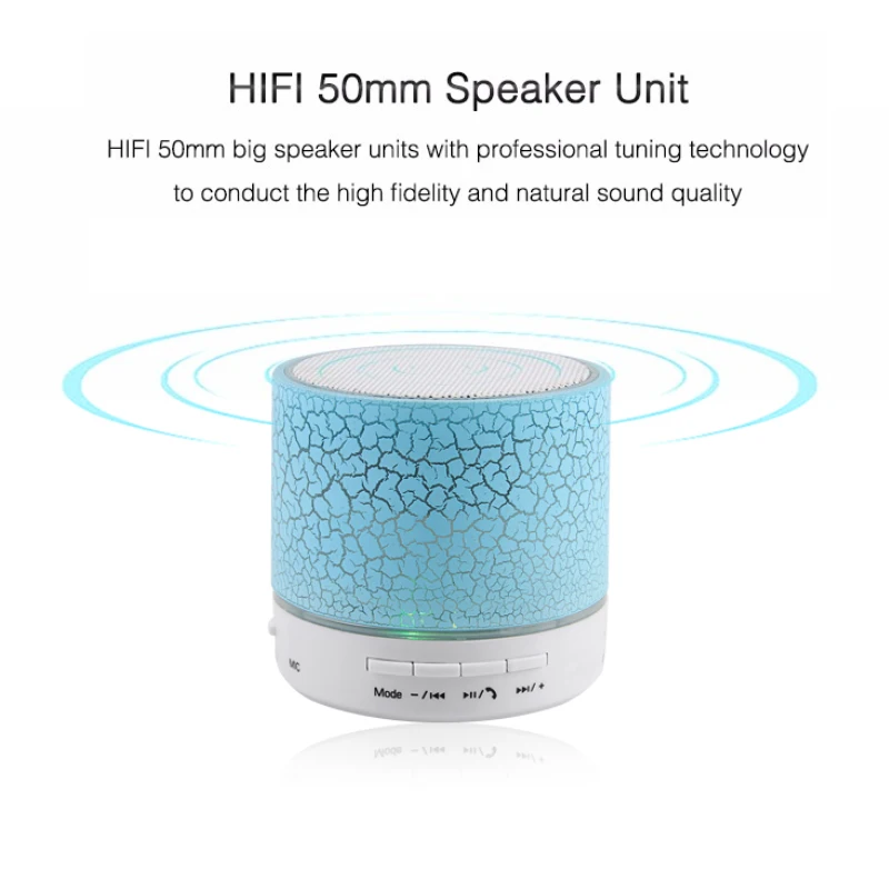 Беспроводной Bluetooth динамик HLTON со светодиодной подсветкой мини сабвуфер