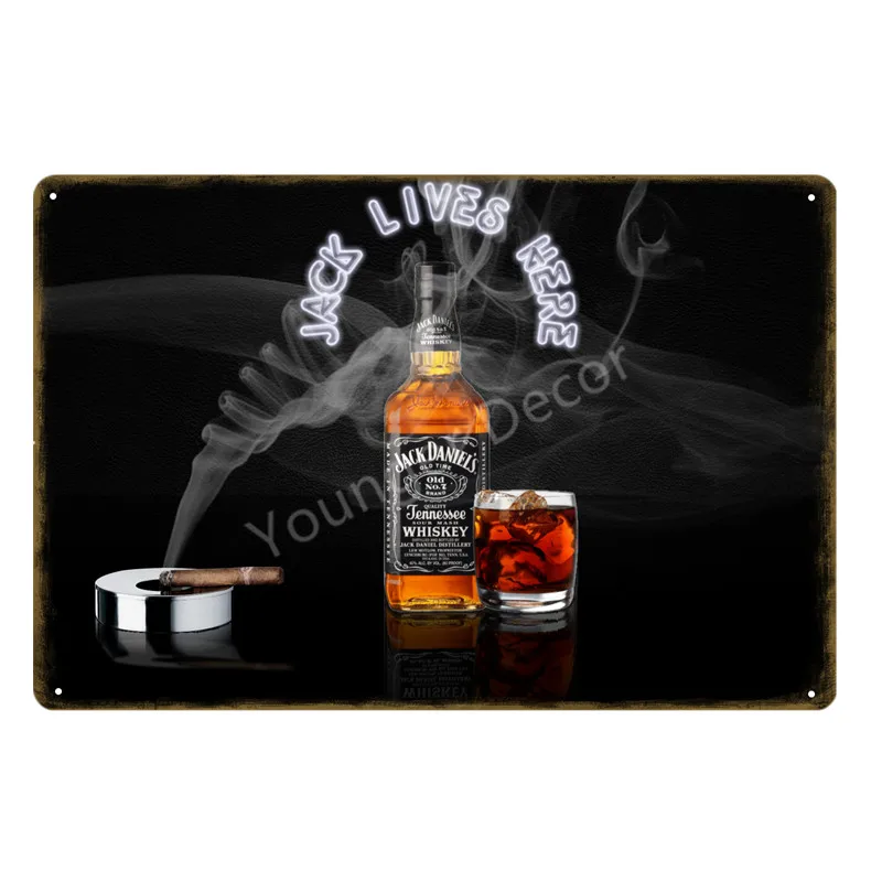 Jim Black Beer Jennessee виски винтажные металлические знаки Наклейка на стену для бара паба клуба человек пещера декоративные тарелки Олово плакат YI-067 - Цвет: YD1458AI