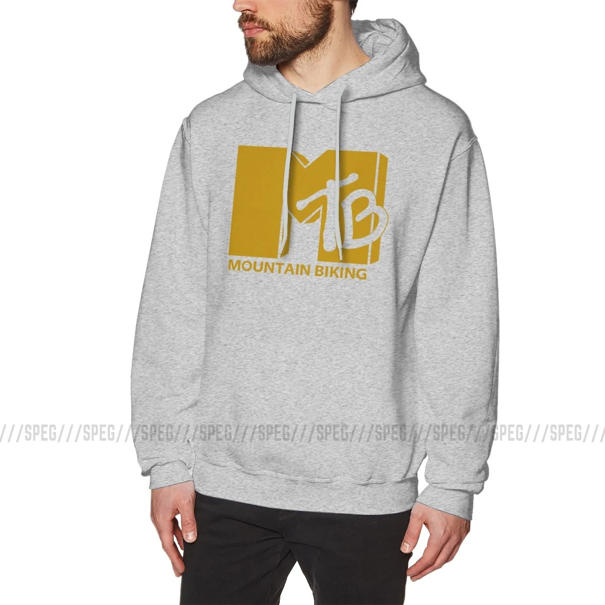 Мужские толстовки с капюшоном MTB Горный Велоспорт велосипед хлопок осень Crazy Hoodie велосипедный спуск велосипед всадник пуловеры - Цвет: Серый