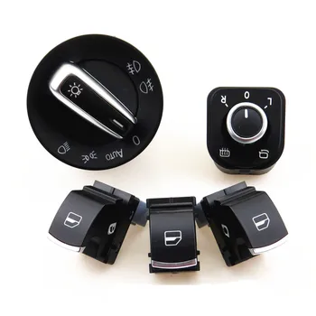 

READXT Car Chrome Headlight Window Mirror adjust Control Switch For VW Passat B6 3C Golf 5 MK5 6 MK6 TIGUAN 5ND941431B 5ND959855