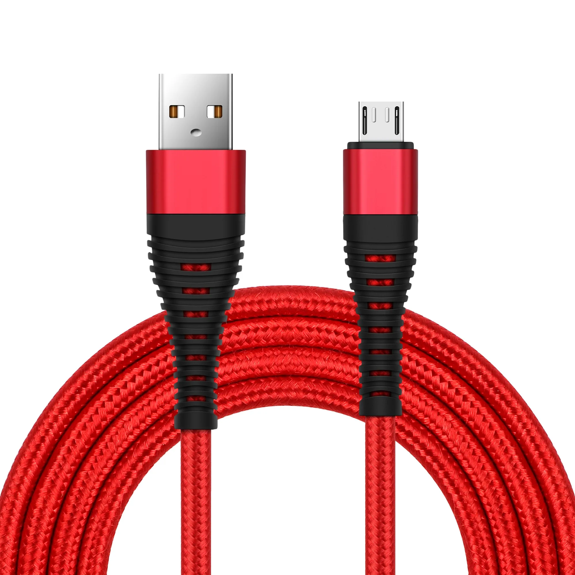 1-3 м сверхмощный Micro/IOS/type-C Плетеный 2A кабель для быстрой зарядки для samsung LG - Цвет: Micro USB(Red)