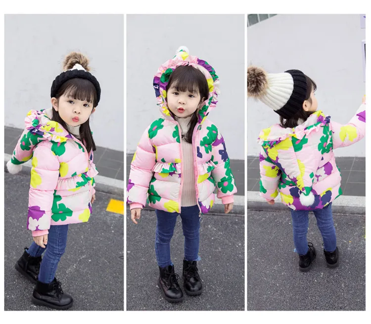 Одежда с хлопковой подкладкой для маленьких девочек зимняя детская пуховая хлопковая зимняя одежда утепленное Свободное пальто хлопковая стеганая куртка для девочек