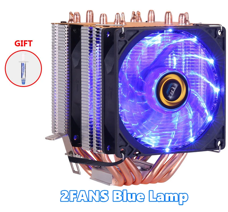 6 тепловые трубки RGB Процессор кулер бесшумный PWM 4PIN 130W TDP для Intel 1150 1155 1156 1366 2011 X79 X99