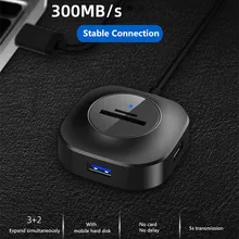 Usb-хаб 3,0-3 порта USB 3,0 устройство для чтения карт SD TF для ПК настольный Разветвитель USB 3,0 концентратор Mulit док-станция блок питания Micro USB