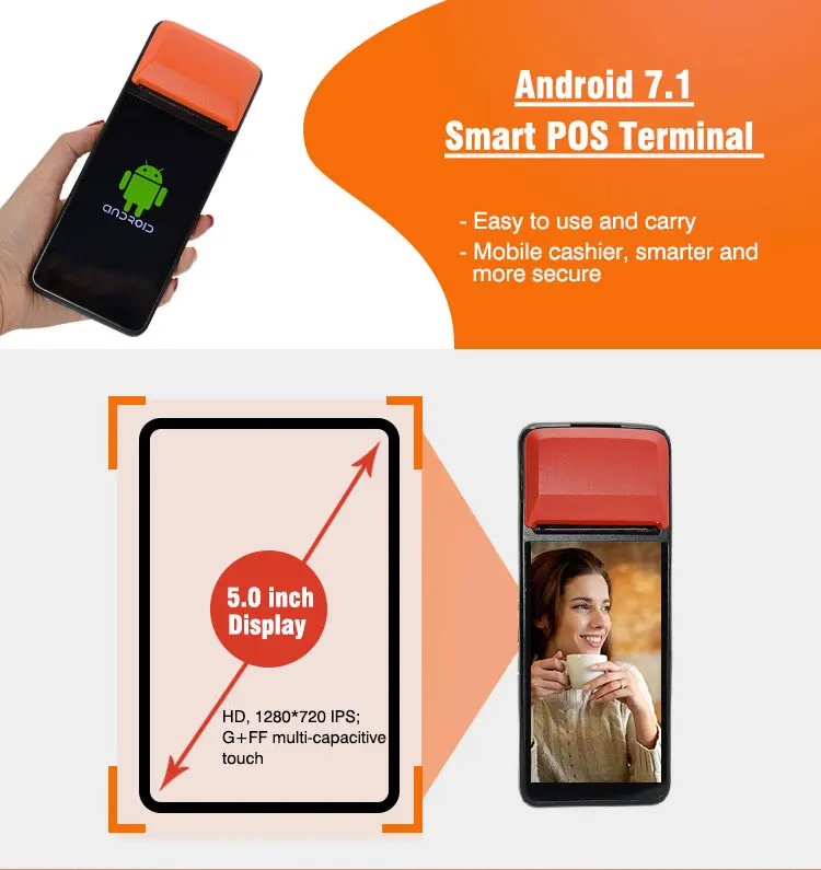 

Портативный портативный терминальный термопринтер 3G с GPS 58 мм wifi Android 8,1 прочный промышленный принтер штрих-кодов R330C