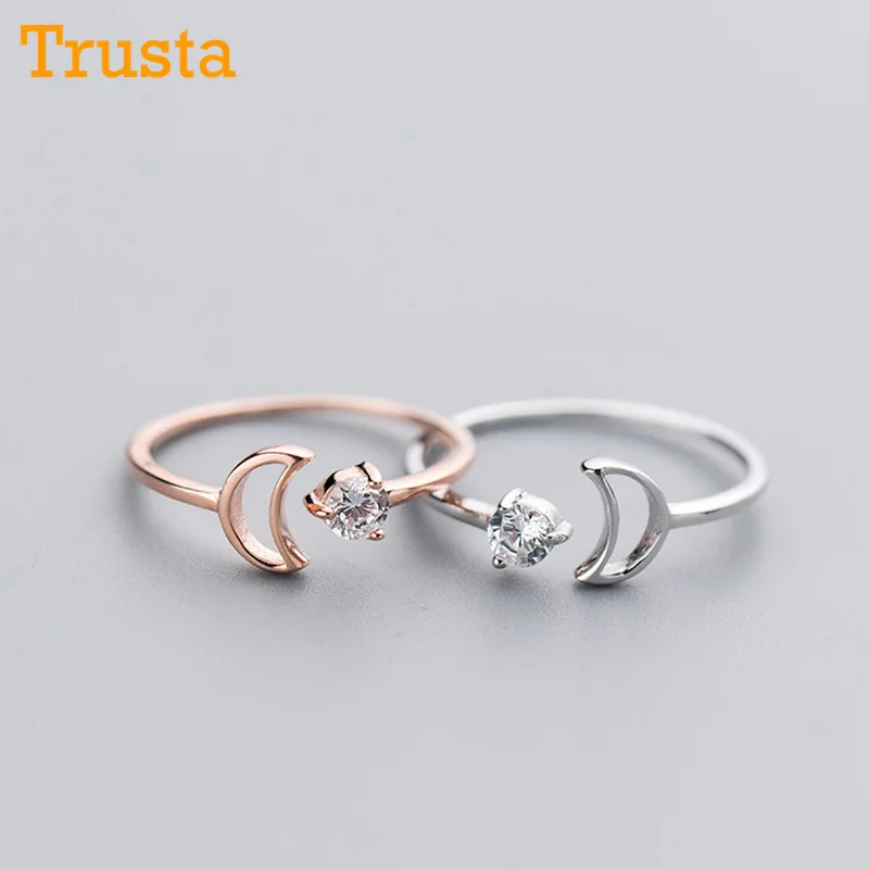 Trusta, новинка, 925 пробы, серебряные кольца, одноцветные, двухслойные треугольники, коктейльное кольцо, размерный подарок для женщин, девушек, леди, DS1435