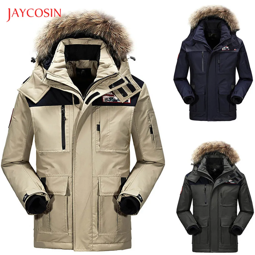 Joycosin, Мужская зимняя модная повседневная куртка, верхняя одежда с карманами, одноцветная, толстая, теплая, с капюшоном, ветрозащитная, с длинным рукавом, мужское пальто