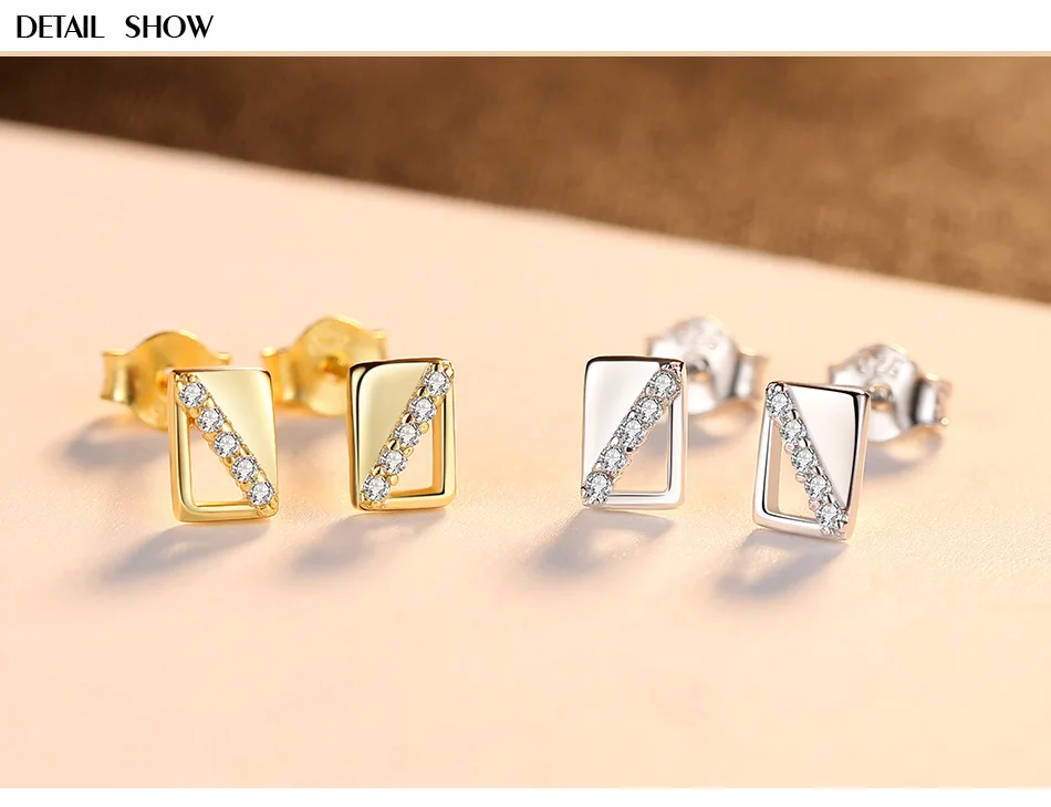 Gem& Time Created прямоугольные серьги-гвоздики с кубическим цирконием, Стерлинговое Серебро 925 пробы, модные очаровательные ювелирные изделия, вечерние, подарок, SE0273