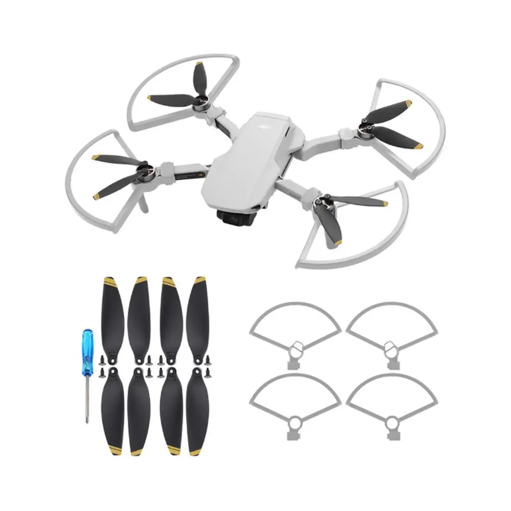 Buy 4pcs Propeller Guard with 8pcs Silver Propellers Quick Release Propellers Blades for DJI Mavic Mini Drone Replacement Kit