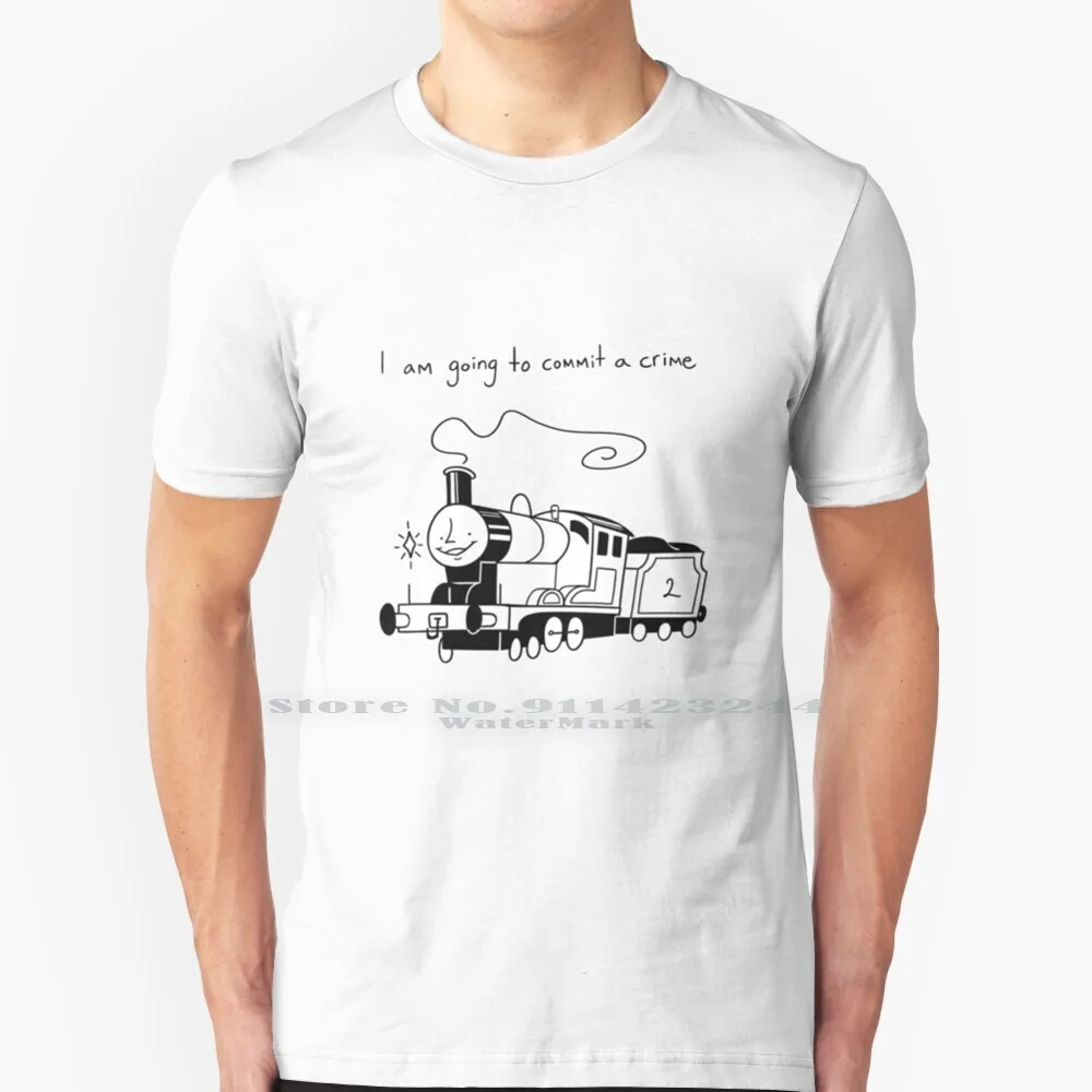 I Am Am Anying To Commit A Crime T Shirt 100% Puro Cotone Ttte Thomas The Tank Engine The Railway Series Train Steam Engine