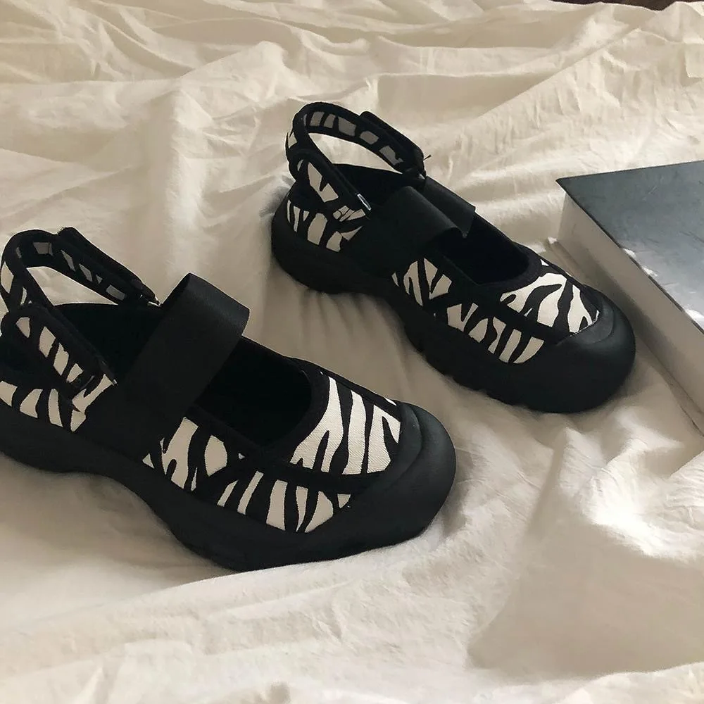 Сандалии женские спортивные на толстой подошве босоножки с застежкой-липучкой