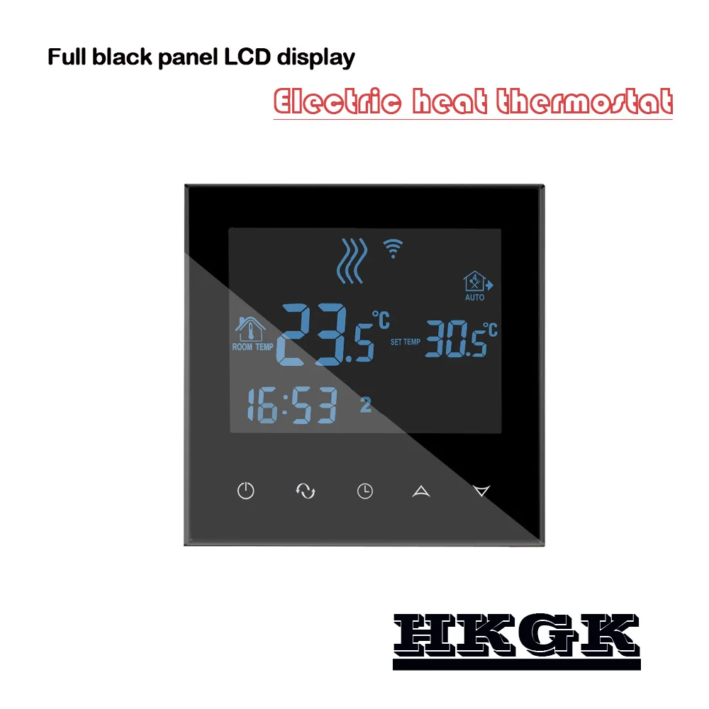 

16A electric film heating thermostat with programming, 220V/110V/24V optional