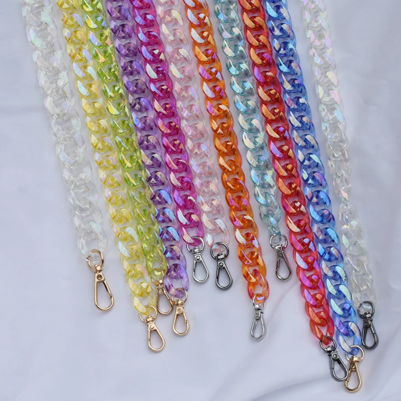 DIY Fashion plastic Chain rainbow color Lady Acrylic Strap small size Shoulder Bag Belts Top Wristlet Straps | Багаж и сумки