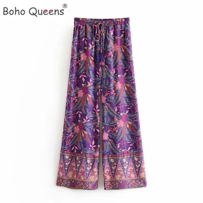 Boho Queens каштановых для женщин с цветочным принтом в богемном стиле свободные