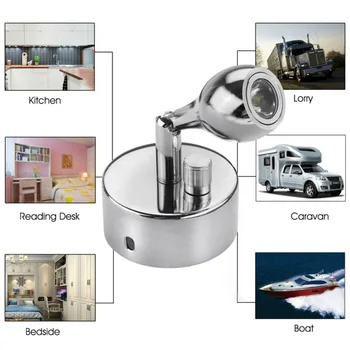 

Parts Led Accessories Reading light Motorhome Boat 3000K 2x Dimmable Spot Light