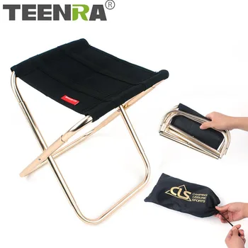 

TEENRA Outdoor Folding Chair 7075 Aluminum Alloy Barbecue Stool Folding Stool Protable Hiking Traveling Camping Chair