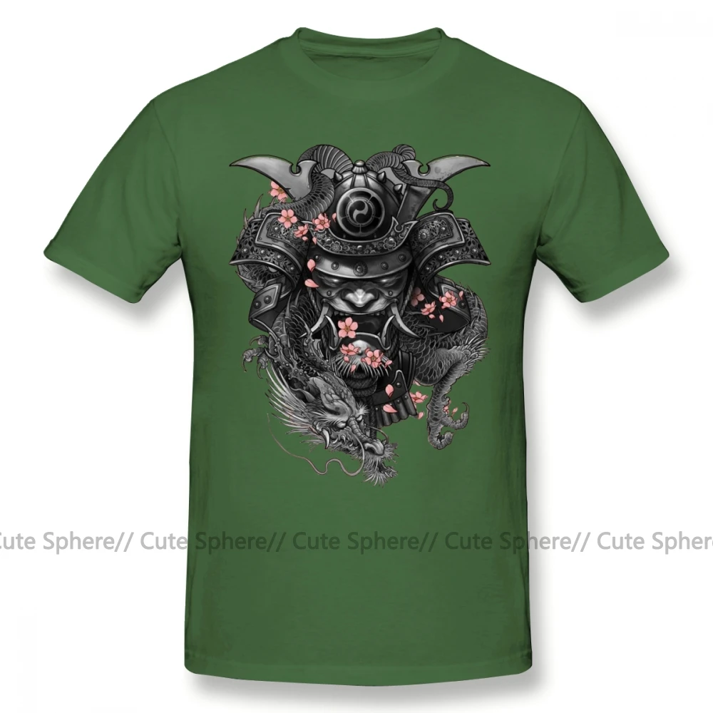 Самурайская футболка Seven Samurai, черная футболка, плюс размер, 100 хлопок, забавная Повседневная мужская футболка с коротким рукавом - Цвет: Army Green