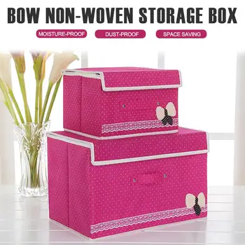 

2Pcs/Set Portable Folding Basket Bag Storage Box Container Case Desktop Space Saver Clothing Office Large Capacity