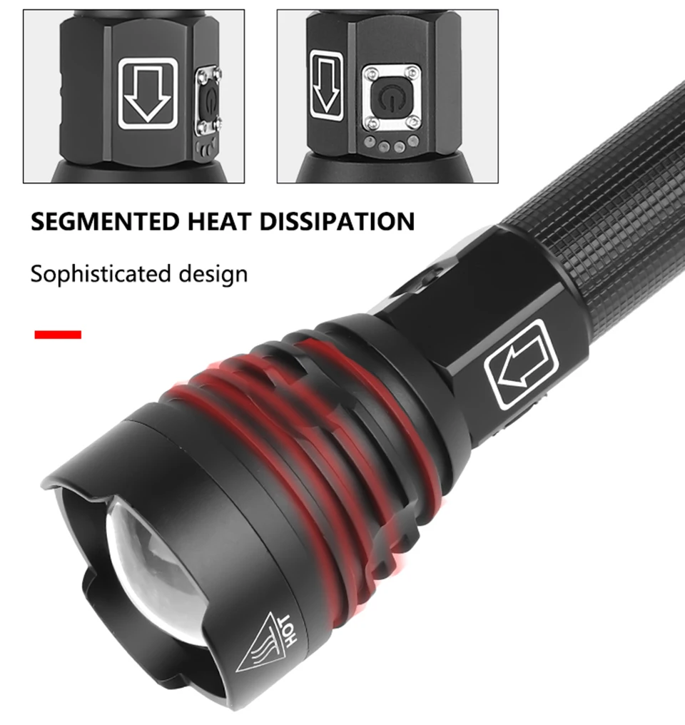 Litwod XHP90 мощный светодиодный светильник-вспышка фонарь с зумом 18650/26650 usb Перезаряжаемый Аккумулятор ярче, чем xhp70.2 кемпинг, уличный светильник