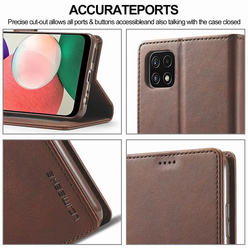 silicone case samsung For Samsung Galaxy A22 Case Flip Leather Cover For Samsung A22 4G A225F SM-A225F/DS A22 5G A226B A02 M02 A02S Wallet Case Coque kawaii samsung cases