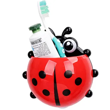 

Ladybug Toothbrush Holder Suction Ladybird Toothpaste Wall Sucker Bathroom Sets Dormitory Kitchen Household Merchandises Decor