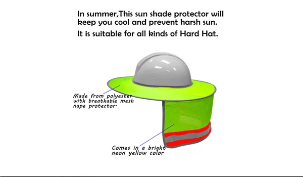 Солнцезащитный Светоотражающий козырек для защиты лица и шеи, полная защита полостей для безопасности, строительная каска, защитный шлем для работников