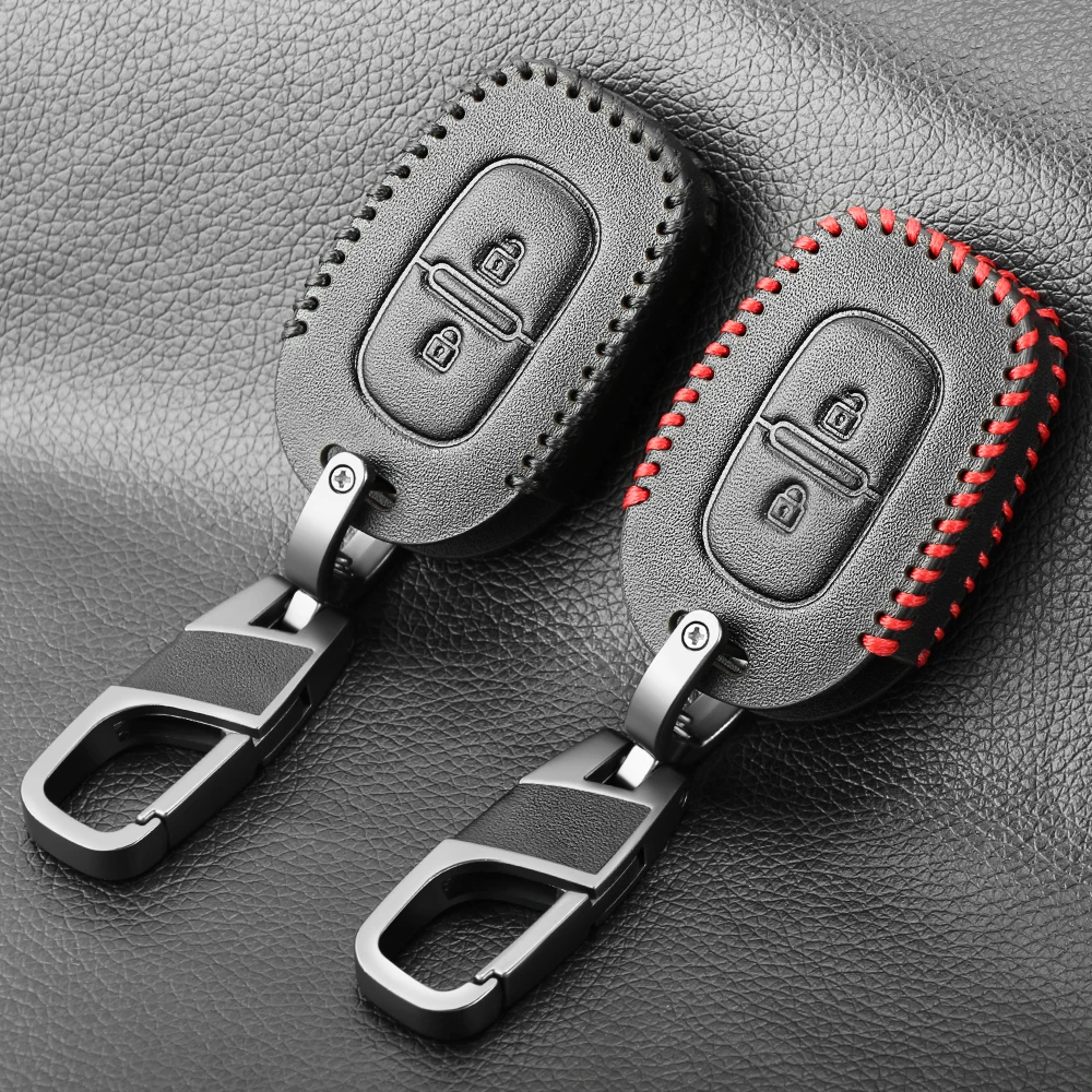 Автомобильный брелок из натуральной кожи для Renault Duster dacia Scenic Master Megane Logan Clio Captur, кожаный чехол без ключа, защитный чехол