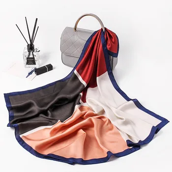 

Fashion Patchwork Kerchief Hair Scarves For Women Silk Satin Bag Scarfs Female 70cm*70cm Cute Headband Bandana Scarfs For Ladies