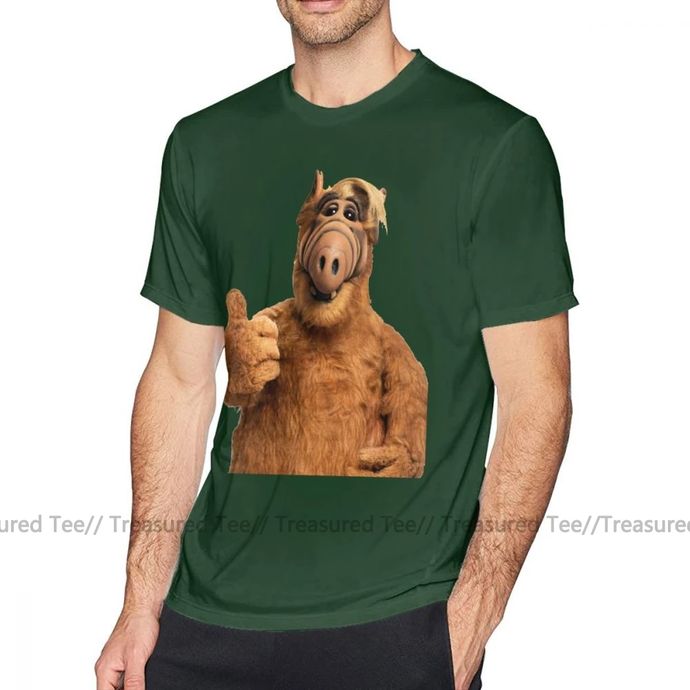 Alf футболка Alf, Мужская футболка 5x, Милая футболка с короткими рукавами и принтом, модная футболка из 100 хлопка - Цвет: Dark Green