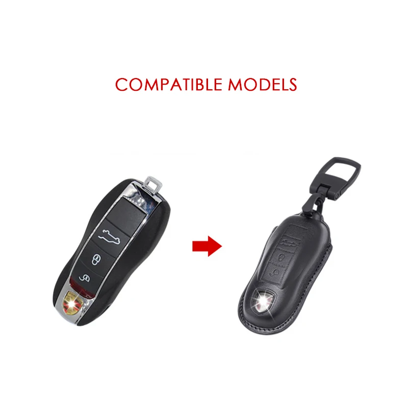 Чехол для ключей из натуральной кожи Porsche Boxster Cayman Panamera Macan Cayenne 911 718 981|Футляр