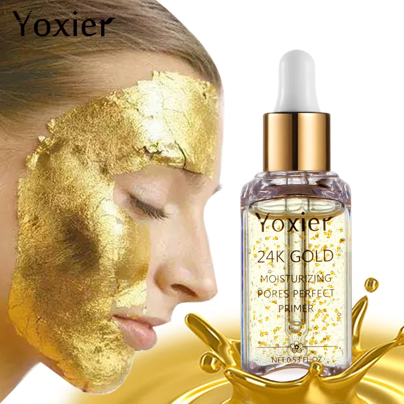 Основа для макияжа 24k Gold Elixir увлажняющая отбеливающая эссенция Профессиональная