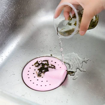 

5PCS Kitchen Sink Sewer Anti-clogging Bendable Lifted Flexible Floor Bathroom Hair Cover Drain Filter