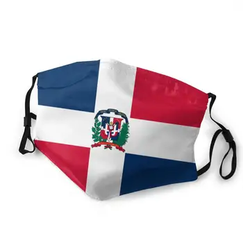 

LAURA FERGUSON Half Face Mask with Filter Unisex Tactical Winter Face Cover for Motorcycling Dominican Republic Flag