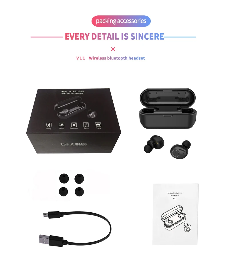 Беспроводные наушники Airdots IPX7, водонепроницаемая bluetooth-гарнитура, сенсорный экран, 2000 мА/ч, чехол для зарядки, HIFI, 4D, шумоподавление, наушники-вкладыши