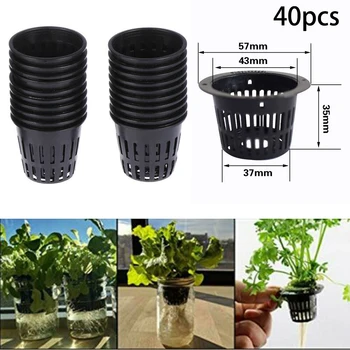 

Net Baskets Cup Containers Hydroponics Aquaponics Orchids Black 43*35mm
